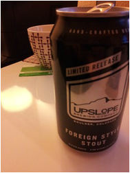 Foreign Style Stout in a can, Upslope Brewing Company